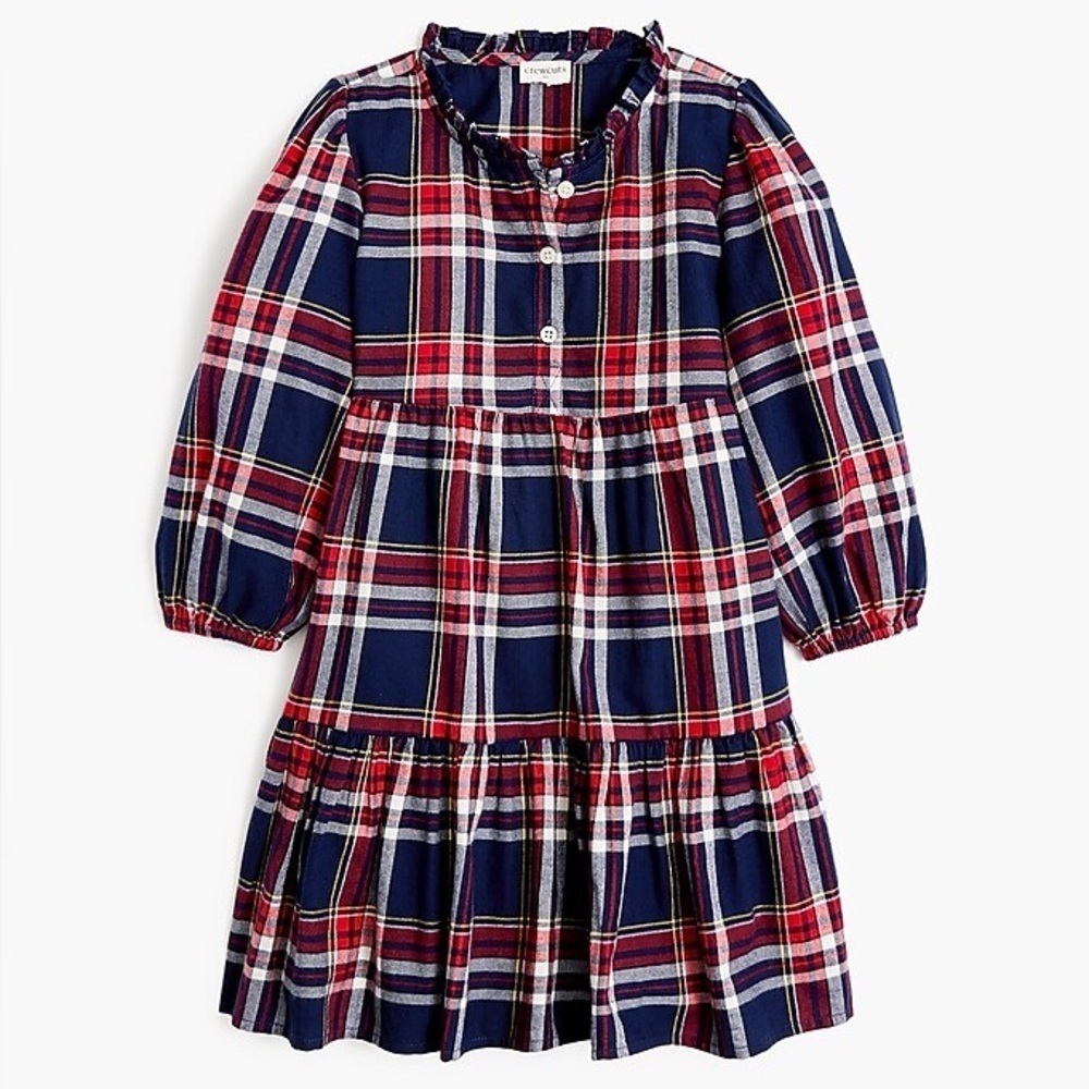 J Crew Girls' tiered flannel dress BT558